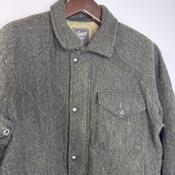 Grayers Mens Wool Green Quilted Equestrian Utility Snap Zip Sport Coat Jacket XL - Picture 4 of 16